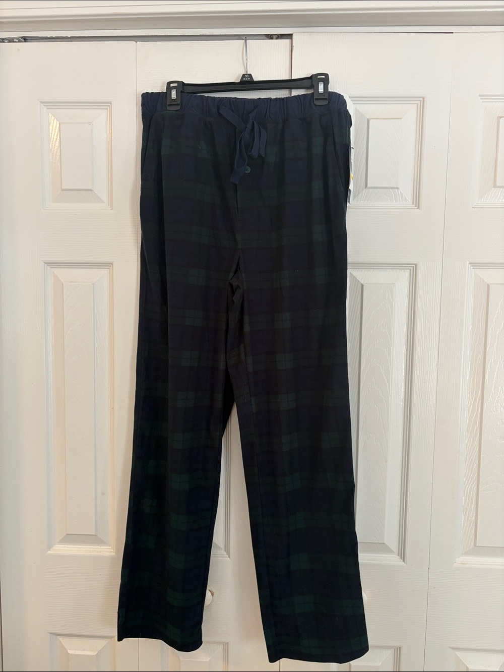 635 Nautica cozy Fleece Men's Green and Blue Plaid Lounge Pants